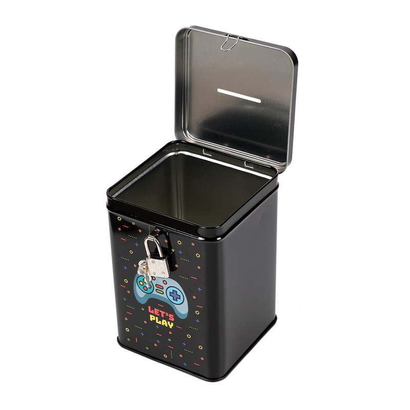 I-TOTAL® Funny Money Box with Padlock and Keys, Metal Money