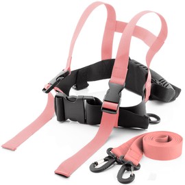 MidGard Ski Safety Belt for Children Pull Strap Ski Belt Learning Aid Ski Trainer Horse Lead Pink