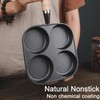 JUSTUP Nonstick Frying Pan,4-Cup Cast Iron Egg Pan Divided Grill