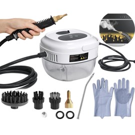 Foandbevi Steam Cleaner, 2500W Handheld Steam Cleaner with 3 Brush Heads, Portable Steam Cleaner with Multistage Temperature Control for Cleaning Oven, Furniture, Car, Glass, Floor and More
