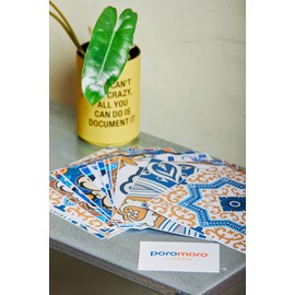 Poromoro Spanish Portuguese Azulejo Style Backsplash Peel and Stick Tile Stickers Set of 20 pcs(7.9_ZE)