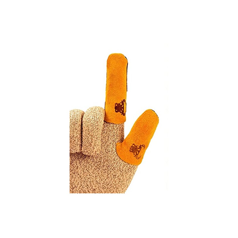 G & F Products 8128M Cowhide Leather Guard Finger Protection,