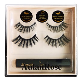 AulanRose Magnetic Eyelashes Natural Look-Full Volume Magnetic Lashes with Eyeliner/Cruelty-Free & Vegan Faux Mink Lashes /60 Wears