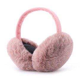 Airmoon Earmuffs for Women - Winter Ear Warmers - Soft & Warm Cable Knit Fur Earmuffs - Earmuffs for Cold Weather, Pink (pink 1)