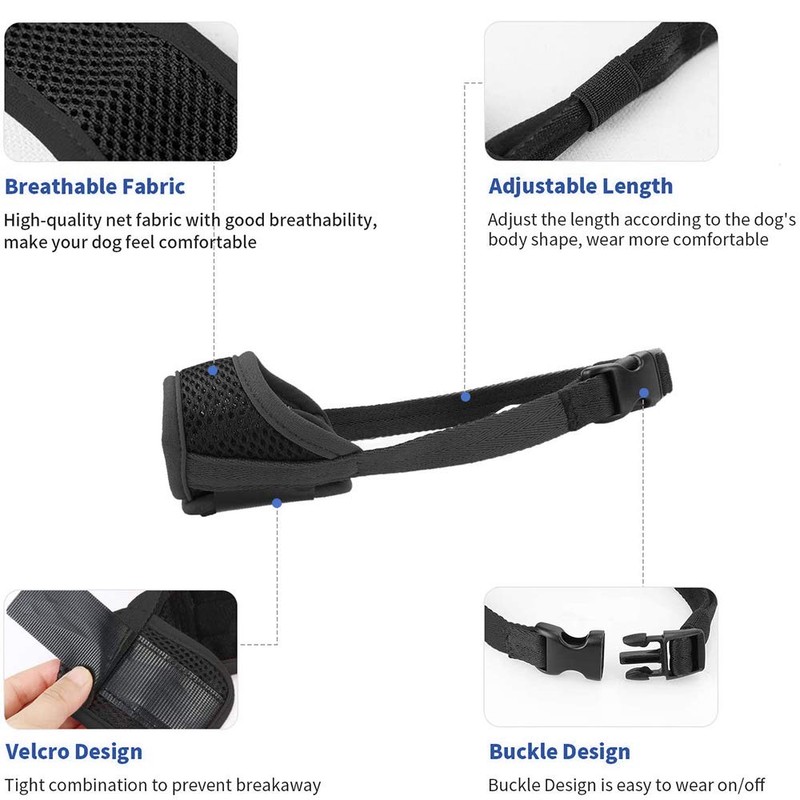 Homkeen Dog Muzzle Soft Dog Muzzle Prevent Biting Barking Chewing