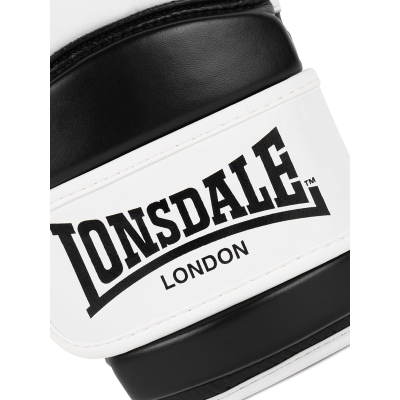 Lonsdale Barford Leather Boxing Gloves White/Black 10 oz