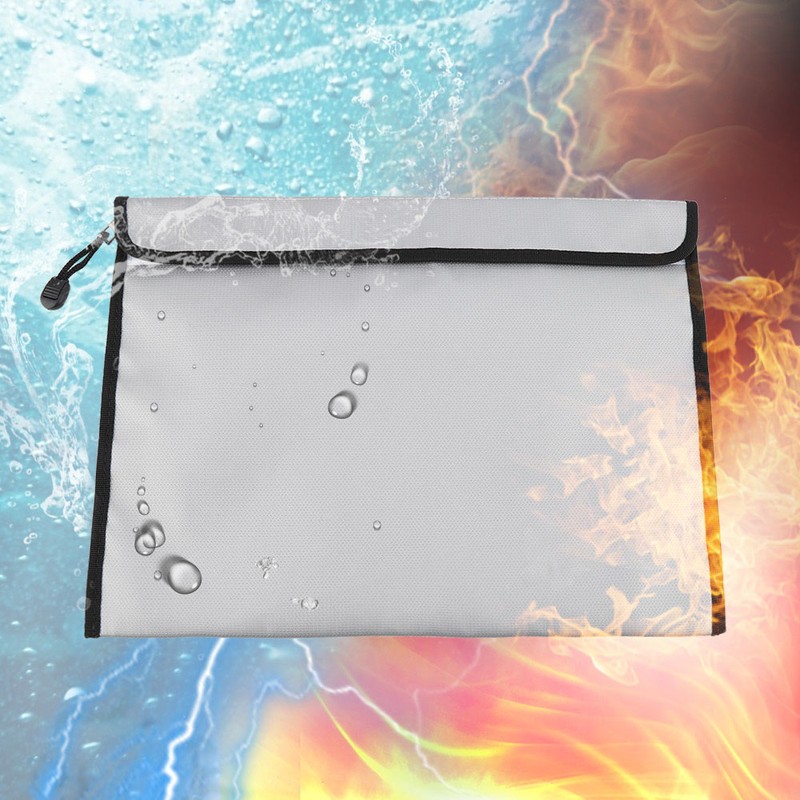 38*28CM Fireproof Waterproof Document Bag File Envolope Safe Storage with