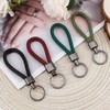 eModwey Set of 4 Braided Leather Keychains, Heavy Duty Car