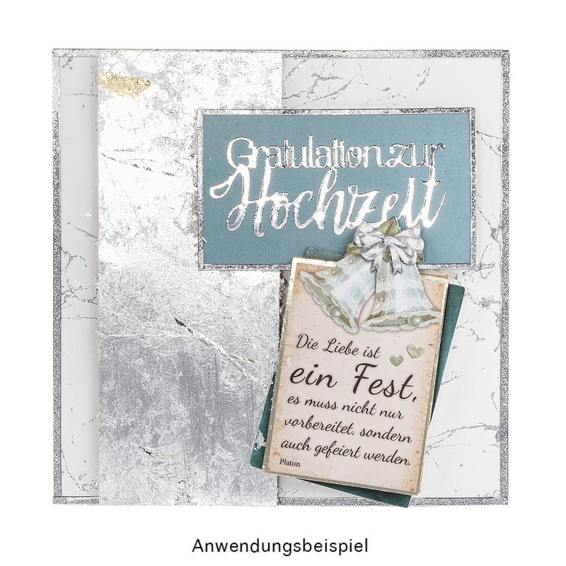 Ideen mit Herz Imitation Silver Leaf, 15 cm x 15