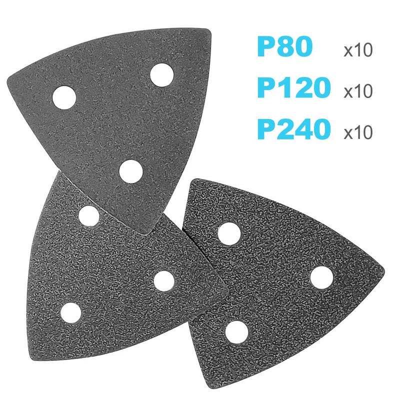 ACTOMASTER 3-1/8" Triangle Sanding Pad with 30 Pcs Sandpaper 80/120/240