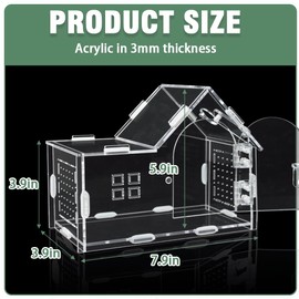 ZUIFIANLE Acrylic Jumping Spider Enclosure - Versatile Reptile Enclosure with One-Click Magnetic Closure, Perfect for Tarantula, Gecko, Chameleon, Beetle, Mantis, and Hermit Crab