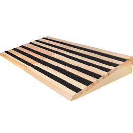 8" Rise Wooden Threshold Ramp for Home Steps, Door Ramp for Wheelchair/Walker/Cart/Scooter, Multipurpose Door Ramp with Non-Slip Stripes(35.4" W*8.0" H, Solid Wood, 800LBs Capacity)