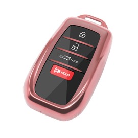 REMOCH for Toyota Key Fob Cover for 2025 Camry 2020-2025 Rav4 2019-2025 Land Cruiser Key Shell Case for 2021-2025 Sienna Venza Hilux Grand Highlander Tundra Corolla bZ4X Prius(Transparent Pink, 1PC)