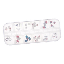 Baluue Christmas Nail Art Charms Set Festive Alloy Decorations Santa Snowman Snowflake Reindeer for Holiday Nail Designs Collection for Xmas Party Manicure