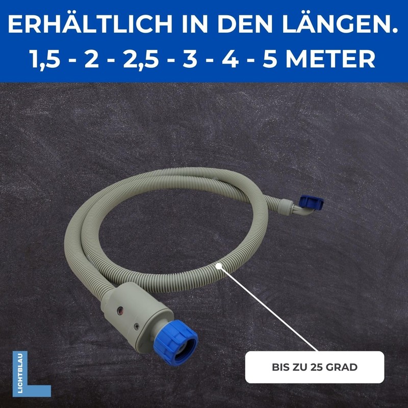 Lichtblau Aquastop Hose 2.5 m 2990 Connection Washing Machine Dishwasher