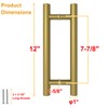 LVYIHAN Titanium Gold Round Barn Door Handles 12"/24"/36"/48"/59'', Pull Push