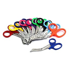LAJA Imports 20 Pcs Emt Trauma Shear Heavy Duty Assorted Rainbow, Ideal For Ems, Nurse, Medic, Police And Firefighter, Strong Enough To Cut A Penny In Half