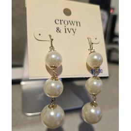 Crown & Ivy Faux Pearl Beaded Earrings NWT Bridesmaid Gifts