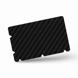 M&M Smartek Carbon Card with 5 Notches in Credit Card Format (86 x 54 mm) Made of Real Carbon Fibre in Black
