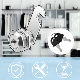 XINMEIWEN 5 Pieces Cabinet Cam Lock Set Keyed Alike 16mm Cam Locks, Cylinder Lock Secure Your Filing Cabinet, Drawer, Mailbox, RV Door and Toolbox