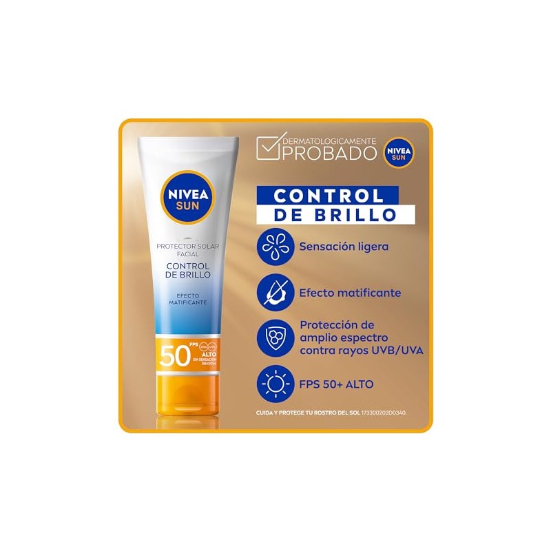 NIVEA SUN - Protector Solar Facial Control De Brillo (50