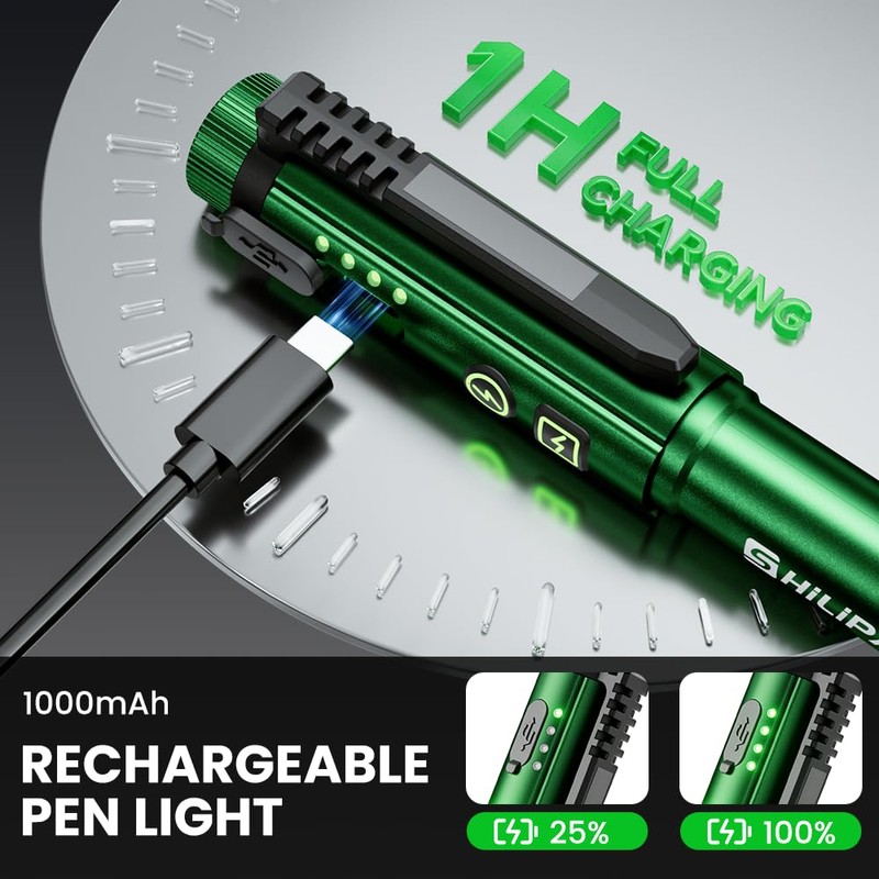 SHiLiPAi Magnetic Rechargeable Pen Light - 600 Lumen Dimmable EDC