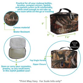 NGIL Travel Cosmetic Bag Makeup Bag Organizer for Women and Girls (Camo-Brown)