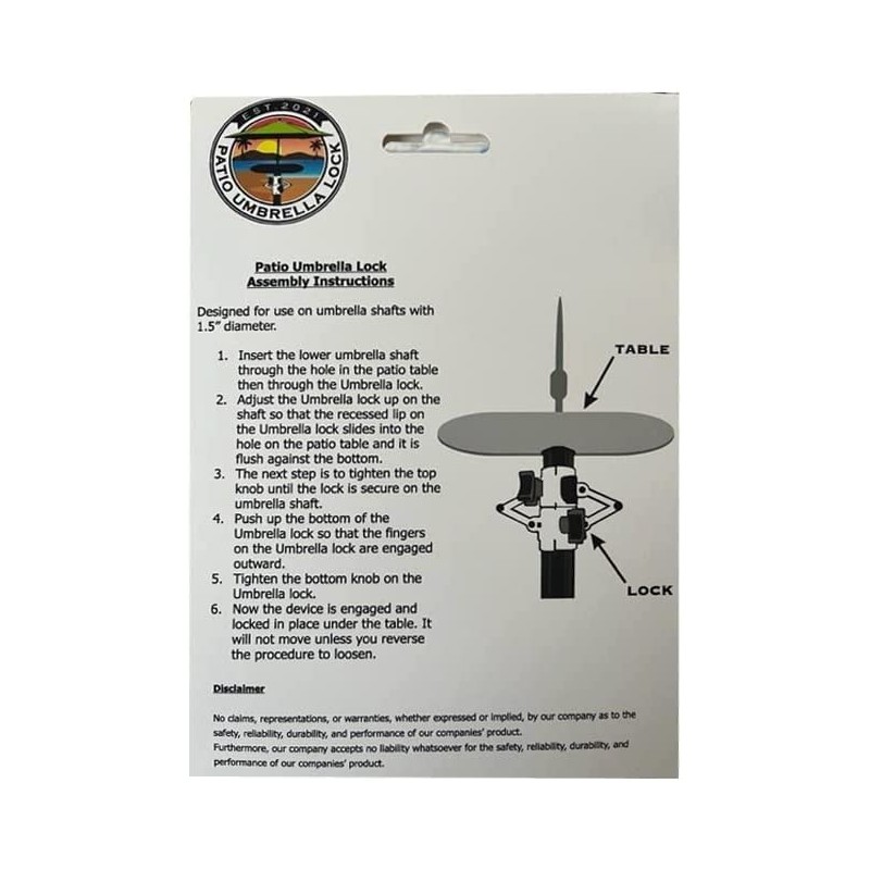 Beach Umbrella Holder for Patio Tables - Strong Locking System