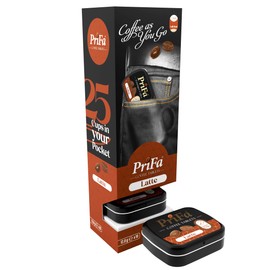PRIFA Coffee Tablets Box (10 X 25 Tablets)- Pocket Coffee, Sugar Free Coffee Candy- Flavored Real Coffee, Coffee Mints- Natural, Keto, Gluten Free, Vegetarian, Non-GMO Caffeine Candies (Latte)