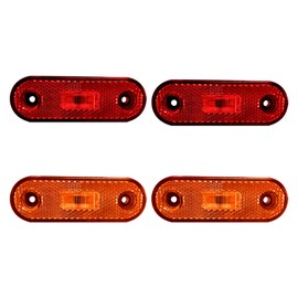 Dream lighting Trailer Marker LED Lights with Reflector Automotive Vehicle Top Clearance Light 4inch Oval Side Marker Light, Flush Mount, 2 Amber & 2 Red