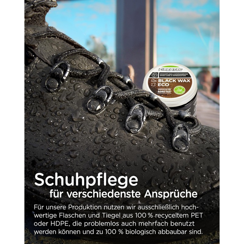 FIBERTEC Black Wax Shoe Care, Black 100 ml