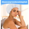 White Shower Cap, Terry Lined Shower Cap for Women, Double