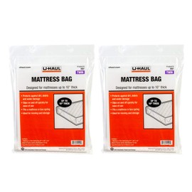 U-Haul Twin Mattress Bags for Moving, Storage, and Renovation Protection - 87" x 39" x 10" Bags - Pack of 2 Bags