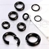 BodyAce Black Hinged Segment Clicker PA Rings, 2G 4G 6G