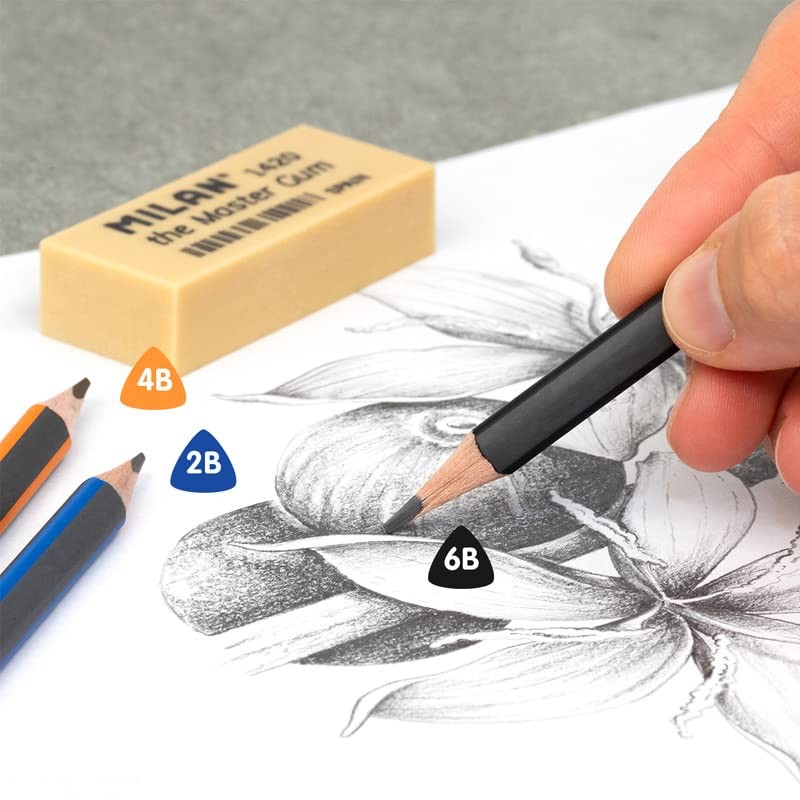 MILAN Box of 12 graphite pencils 4B triangular pencils