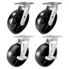 4 Heavy Duty Caster Set 8" Plastic Wheels - 2