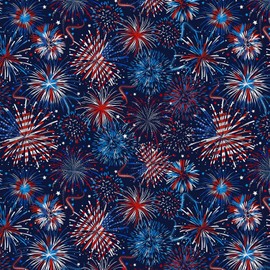 USA Flag Fireworks Fabric, from The Star Spangled Collection by Gail Cadden, by Timeless Treasures, GAIL-CD2222 USA, by The Yard, 0.97 Inches, Red White and Blue