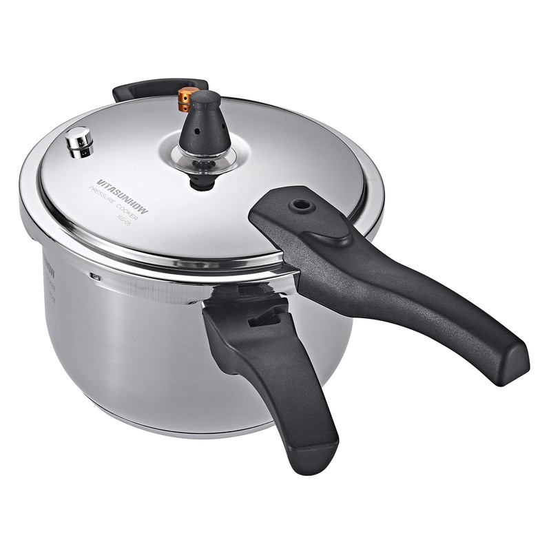 VITASUNHOW Stainless Steel Pressure Cooker with Steamer Basket, Faster Cooking