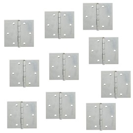 Gedotec Furniture Hinge Metal Door Hinge with Riveted Brass Pin | 60 x 60 mm | Box Hinge Galvanised Steel | Hinge Band for Screwing | Pack of 10 - Furniture Tape Rolled According to DIN 7954 A