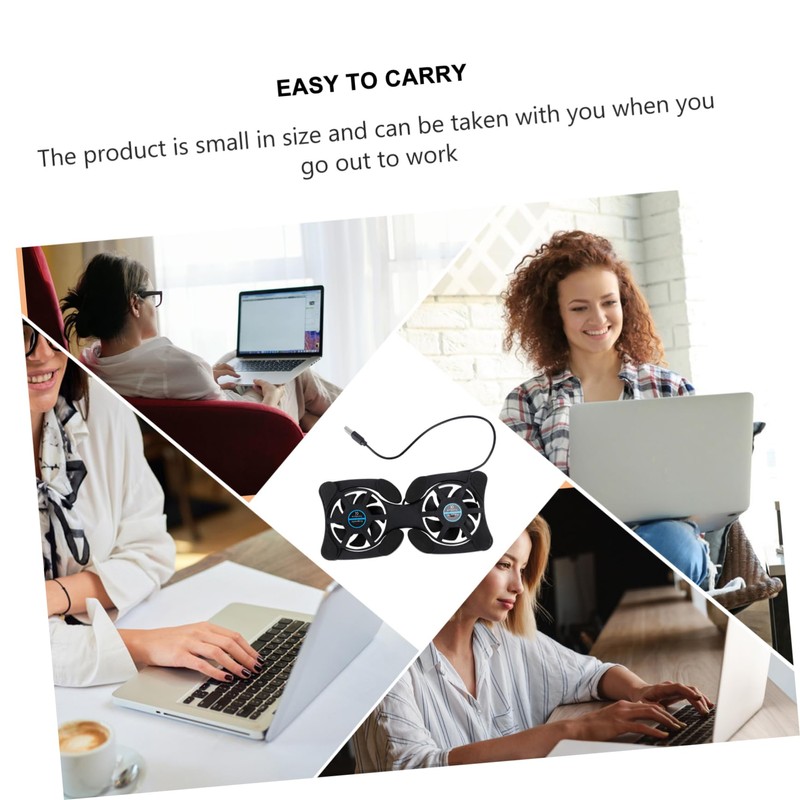 TEHAUX Portable Foldable Laptop Cooler with USB Powered Dual Fans