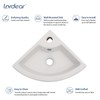 Lordear Wall Mount Corner Bathroom Sink 18 Inch White Ceramic