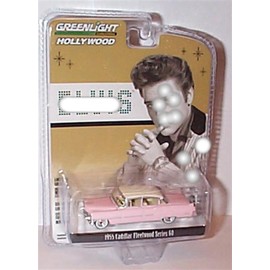 Greenlight Collectables Elvis 1955 C'adillac Fleetwood S60 Pink/White vehicle 1:64 scale limited edition diecast model