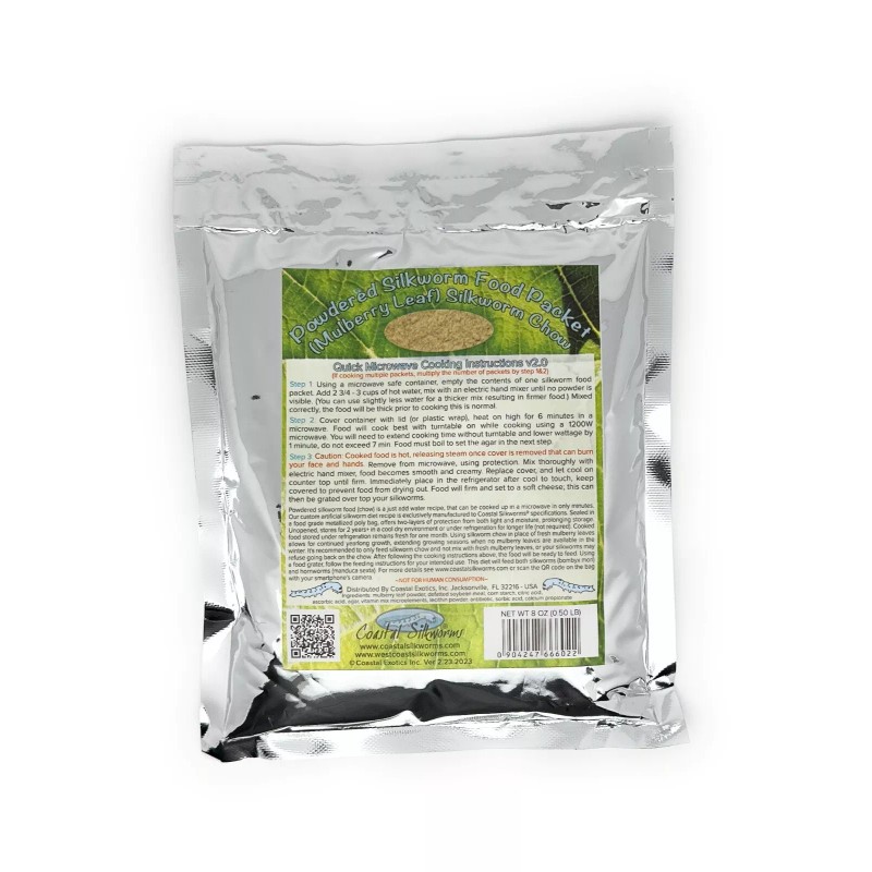 Coastal Silkworms 1/2 LB Powdered Silkworm Food (Mulberry Leaf Diet)