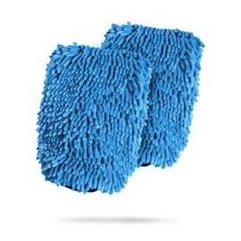 Adam's Chenille Car Wash Mitt - Premium Soft Microfiber Washing Glove for Car Cleaning & Detailing, Safe, Scratch-Free for Auto, Truck, RV, Motorcycle & More (Blue, 2pk)