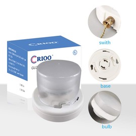 CRIOO GU24 LED Puck Light Bulb, 9W(60w CFL Equivalent), 2700K, 800LM, UL Listed, 2 Prong Light Bulbs for Home Kitchen Closet, Mini Twist Lock Spiral Low Profile Squat Bulb (Pull Chain)