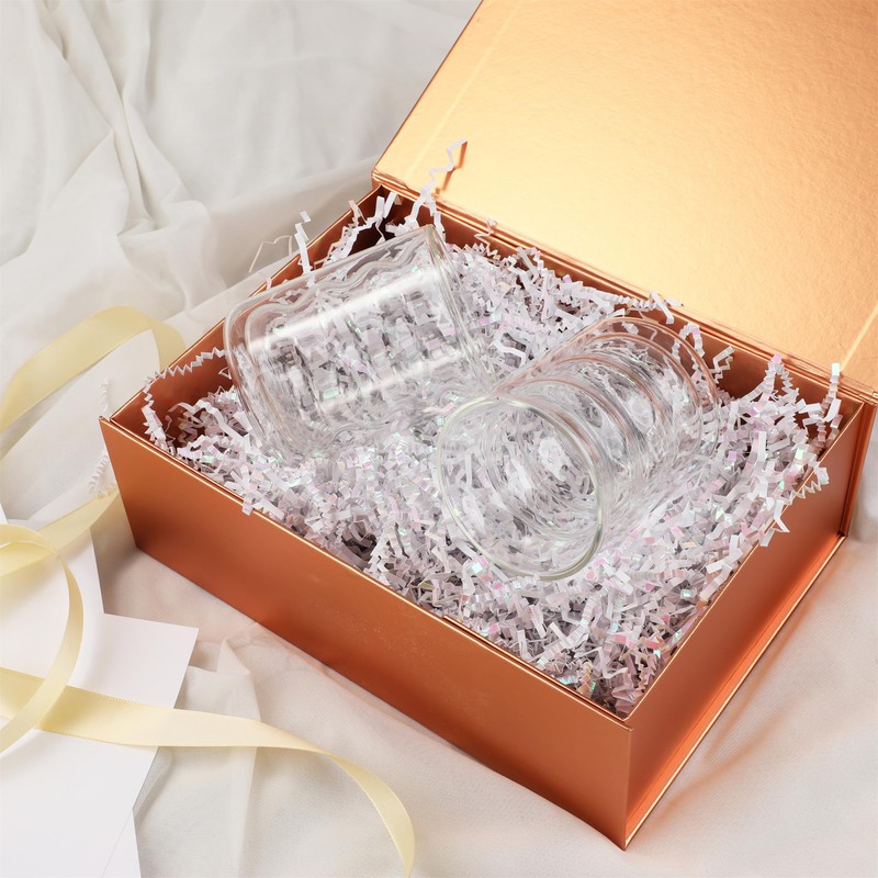 MUMUPACK Rose Gold Gift Box,10x7.3x3.5 Gift Boxes With Lids For