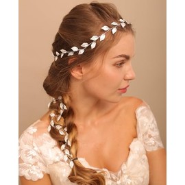 Rumtock 39in Long Rose Gold Leaf Hair Vine for Wedding Brides Women Special Occasion Hair Accessories Handmade Hair Piece (Rose Gold)