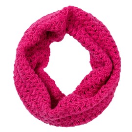 Waves of Color Infinity Scarf Handmade Fair Trade Woven and Crocheted Cotton Silk Blend Fashion Accessory for Women (Crochet Pink)