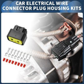 INFINAUTO 8 Pin Car Electrical Wire Connector Plug Housing Kits, 2.3mm Series Car RV Truck Female Wire Terminal Connector Black, 1 Set