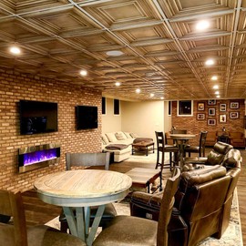 From Plain To Beautiful In Hours DCT05 Washington Square PVC 2' x 2' Lay-in or Glue-up Ceiling Tile (Covers / 40 sq.ft), Aged Copper, 10 Piece